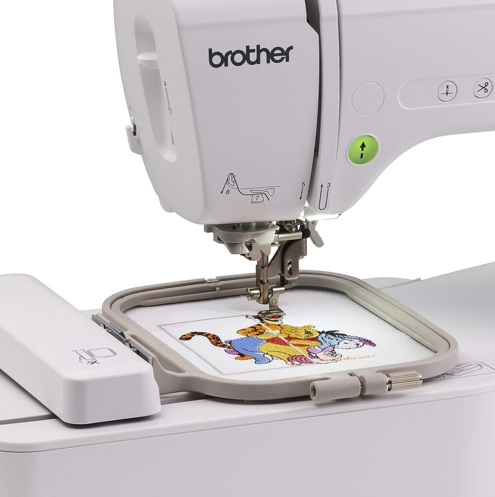 Brother Embroidery Machine, PE550D, 125 Built-in Designs including 45 Disney Designs, 9 Font Styles, 4 x 4 Embroidery Area, Large 3.2 LCD Touchscreen, USB Port