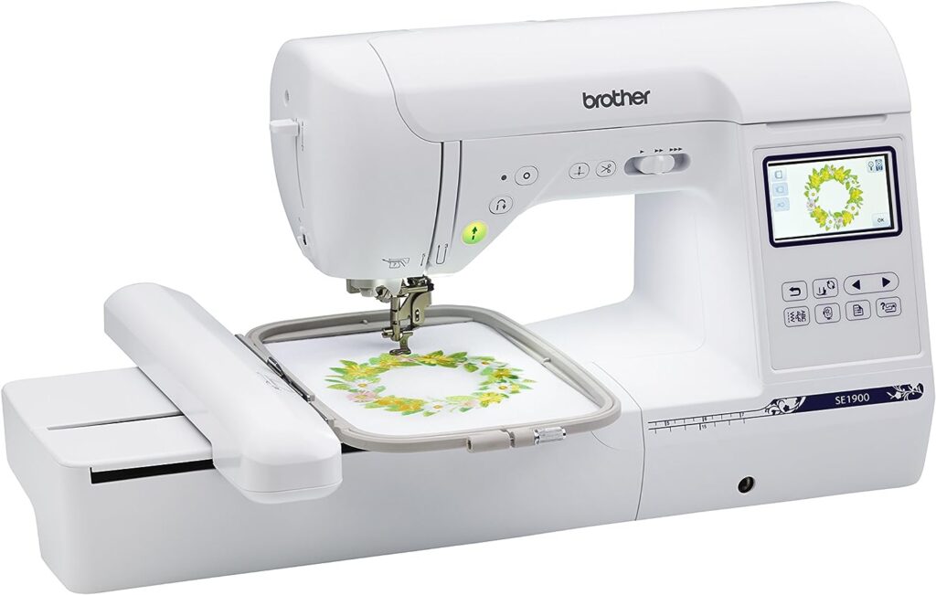 Brother Embroidery Machine, SE1900, 138 Embroidery Designs, 240 Built-in Sewing Stitches, Computerized Sewing and Embroidery, 5 x 7 Embroidery Area, 3.2 LCD Touchscreen Display, 8 Included Sewing Feet