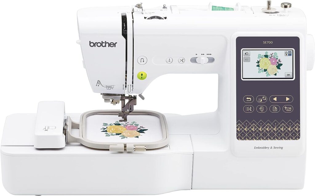 Brother SE700 Sewing and Embroidery Machine, Wireless LAN Connected, 135 Built-in Designs, 103 Built-in Stitches, Computerized, 4 x 4 Hoop Area, 3.7 Touchscreen Display, 8 Included Feet