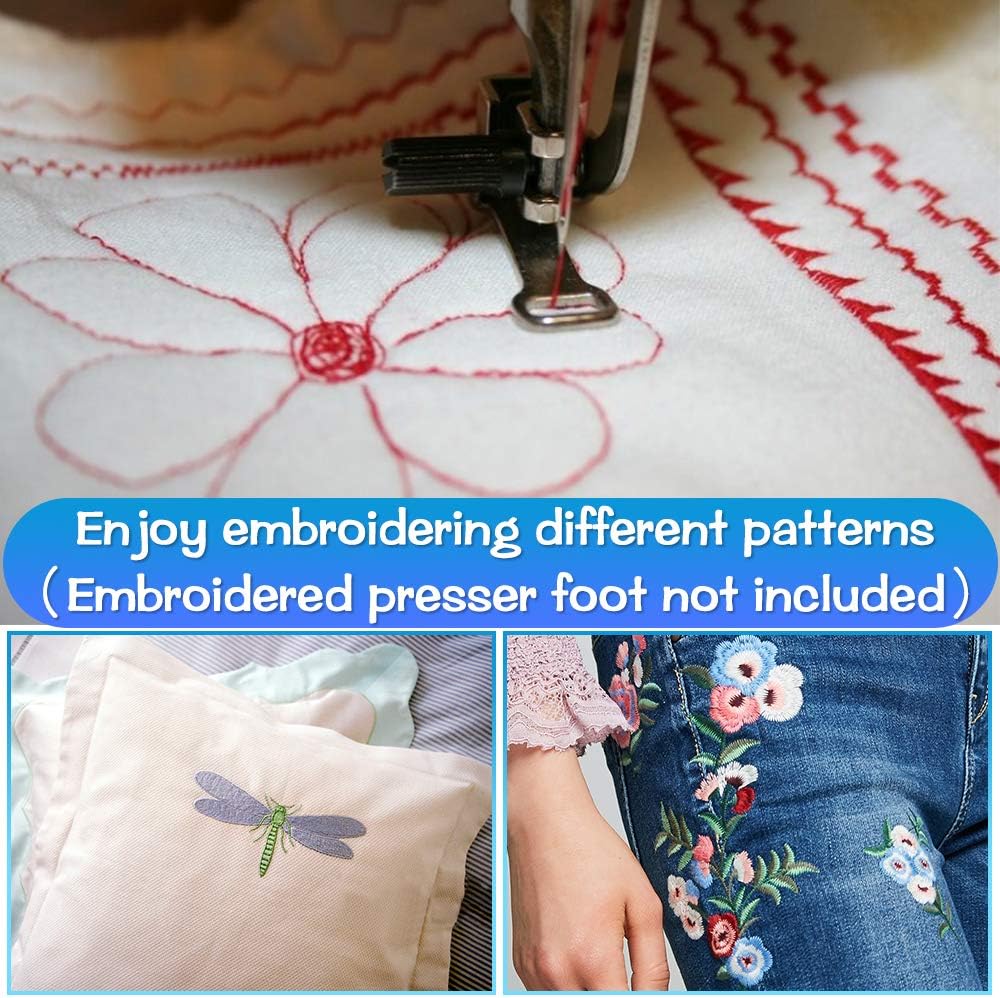 Portable Sewing Machine Computerized Embroidery Sewing Machine with 200 Unique Built-in Stitch and 8 Buttonholes…