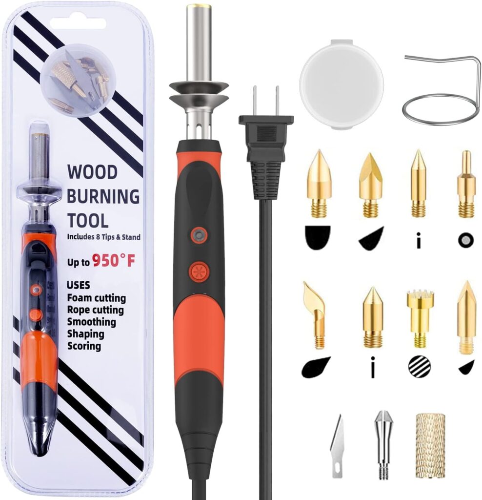 AOUTK Wood Burning kit, Professional WoodBurning Pen Tool, DIY Creative Tools ,Wood Burner for Embossing/Carving/Pyrography，Suitable for Beginners,Adults