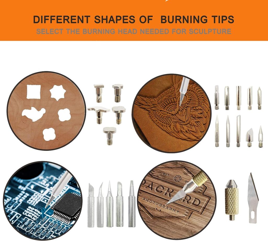 Wood Burning Kit, 110 Pieces Wood Burning Tool with Adjustable Temperature 200~420°C, Professional Wood Burner Pen for Embossing Carving Soldering
